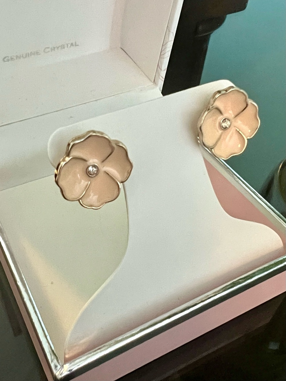 Rose Gold Flower Stud Earrings - Women Jewelry